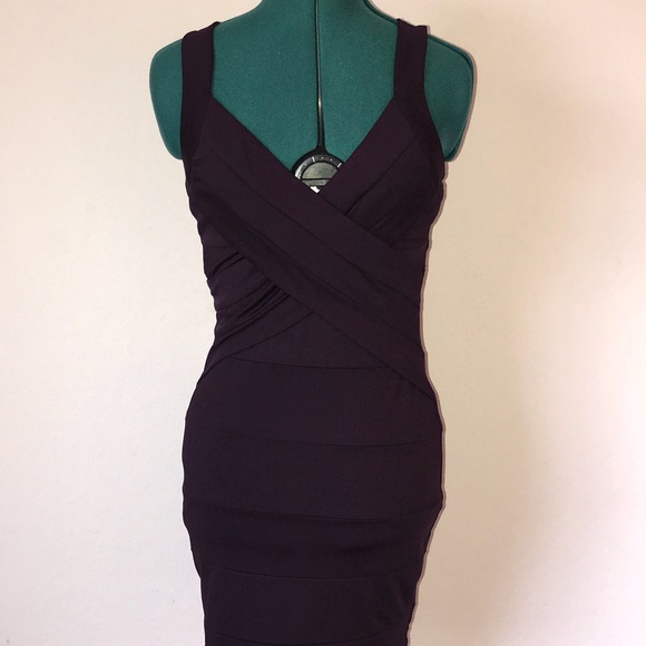 SOLDDark purple sexy satin mini dress by Nikibiki - Picture 6 of 6